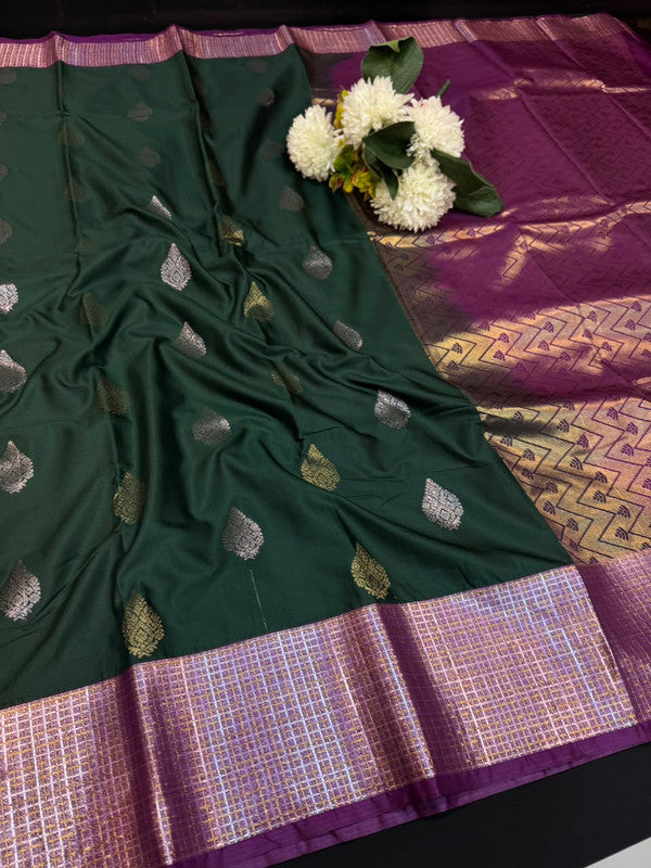 Vegan Silk Saree with |Zari Work for Women| VG170