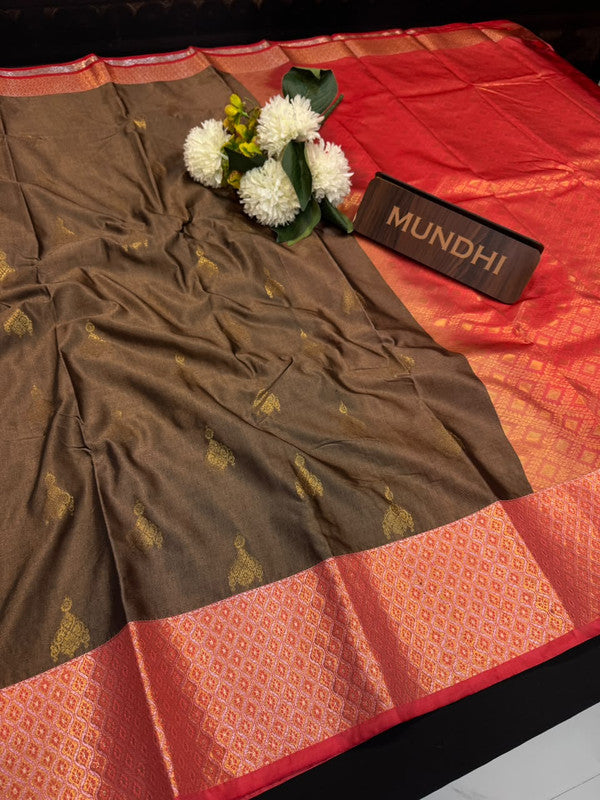 Vegan Silk Saree with |Zari Work for Women| VG178