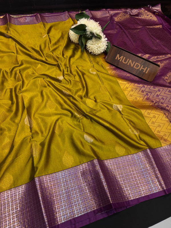 Vegan Silk Saree with |Zari Work for Women| VG195