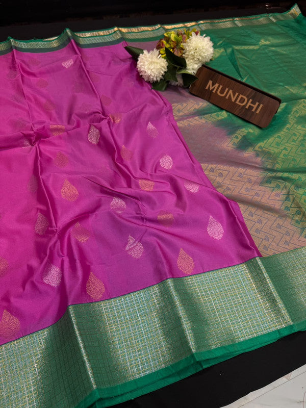 Vegan Silk Saree with |Zari Work for Women| VG202