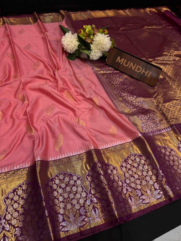 Vegan Silk Saree with |Zari Work for Women| VG213