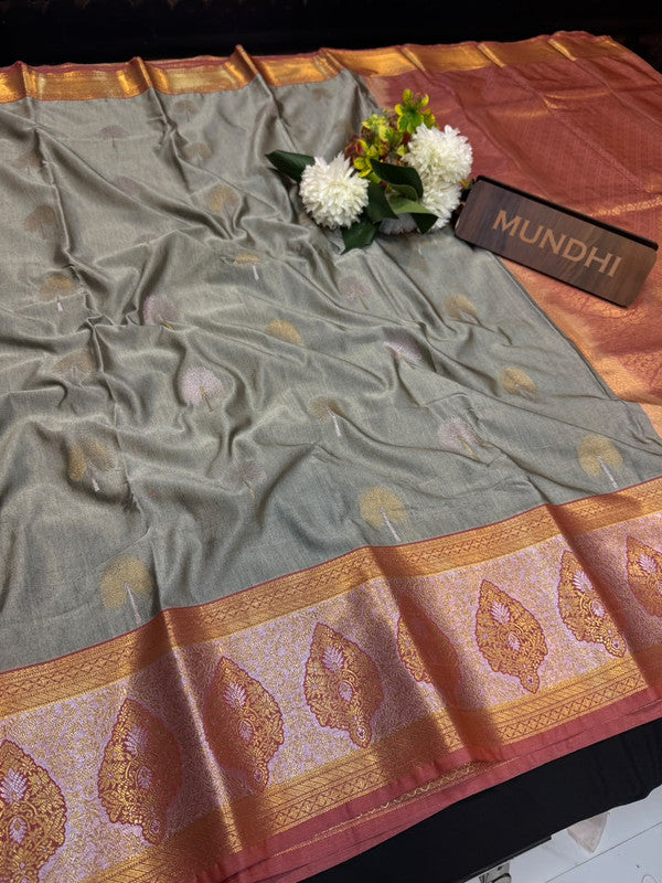 Vegan Silk Saree with |Zari Work for Women| VG215