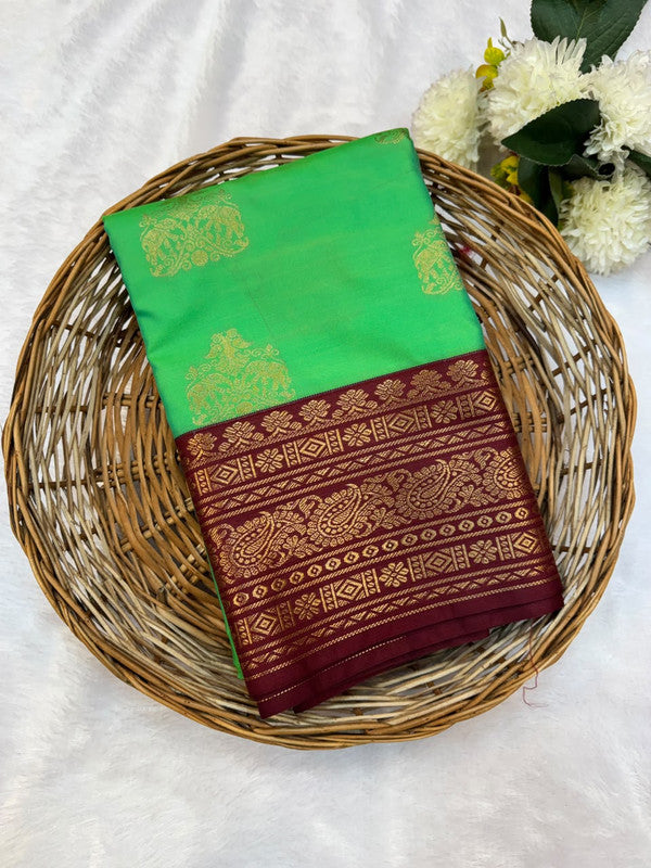 Mild Damage Vennila Semi Silk  Saree | Zari Work | MDP116