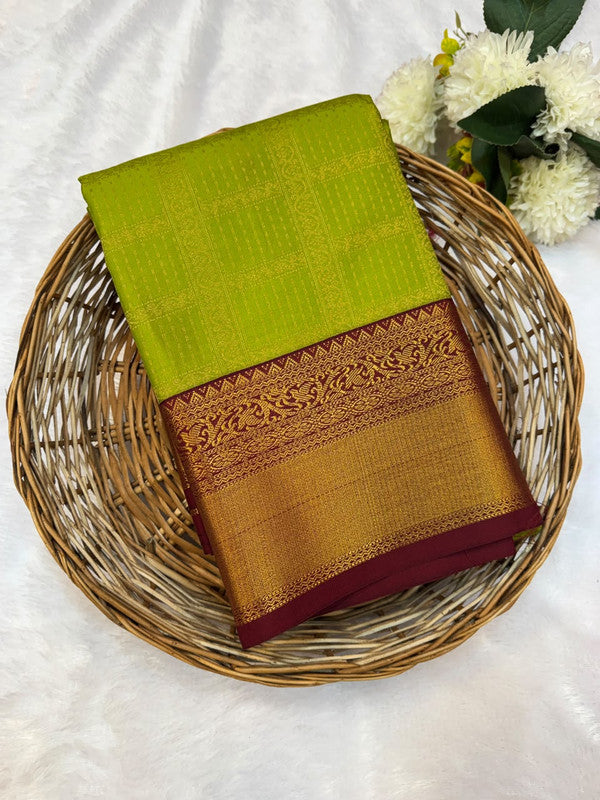 Mild Damage Vennila Semi Silk  Saree | Zari Work | MDP80