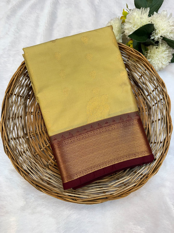 Mild Damage Vennila Semi Silk  Saree | Zari Work | MDP100