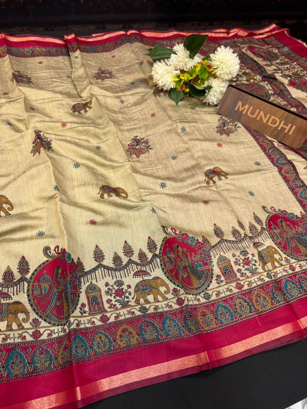 Maheshwari Silk Fancy Saree |  Zari Work Design | ME12