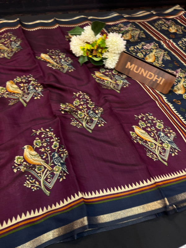 Maheshwari Silk Fancy Saree |  Zari Work Design | ME17
