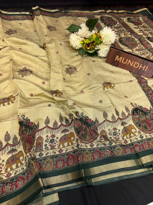 Maheshwari Silk Fancy Saree |  Zari Work Design | ME15