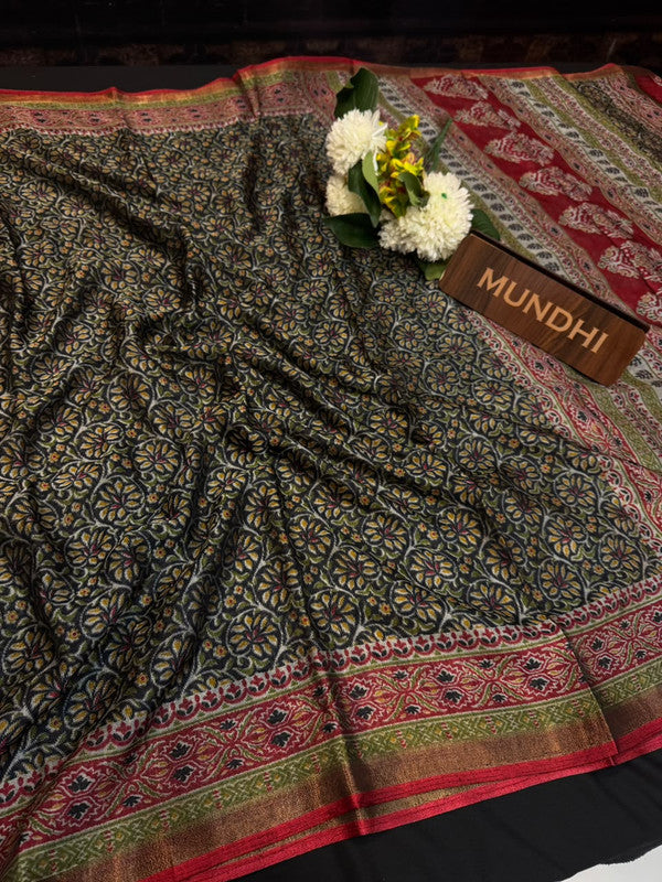 Black Cotton Sarees | Elegant Zari Border Collection|  BK17