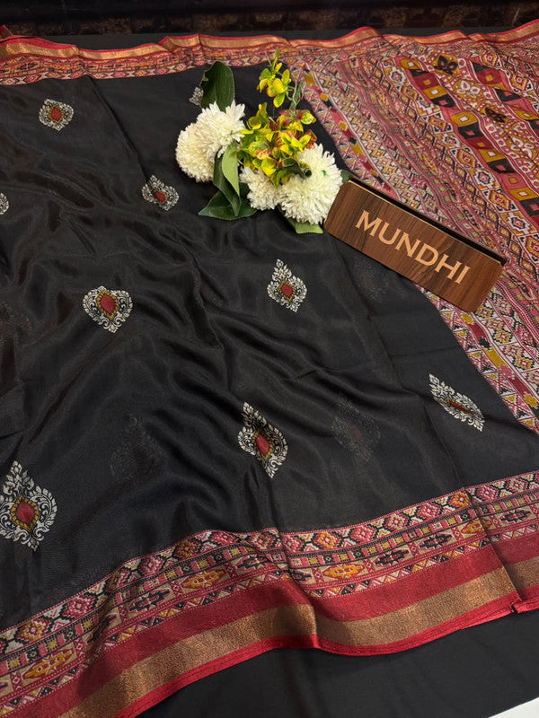Black Cotton Sarees | Elegant Zari Border Collection|  BK34