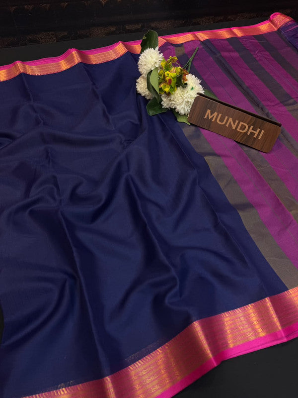 Plain Soft Silk Saree with Zari Work| PNS06