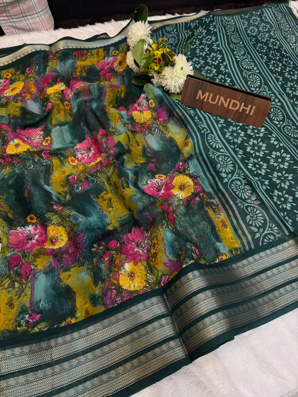 Dubai Style Fancy Silk Saree with Elegant Zari Work