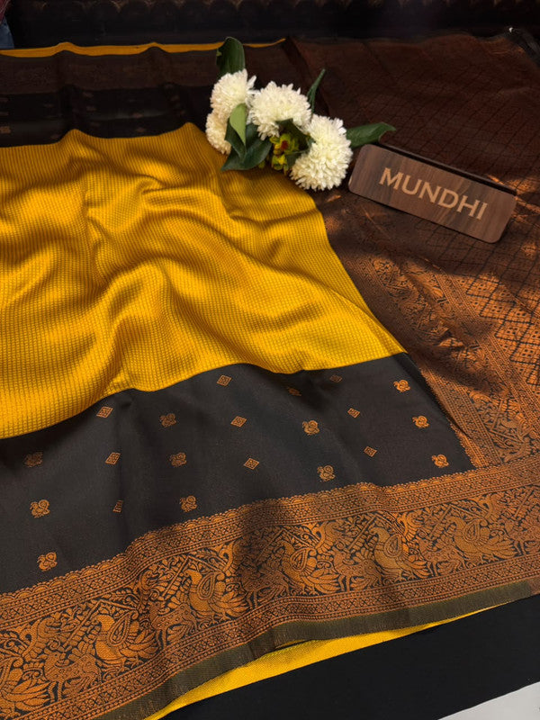 Centre Checked Pavishna Saree in soft silk type fabric with elegant zari work