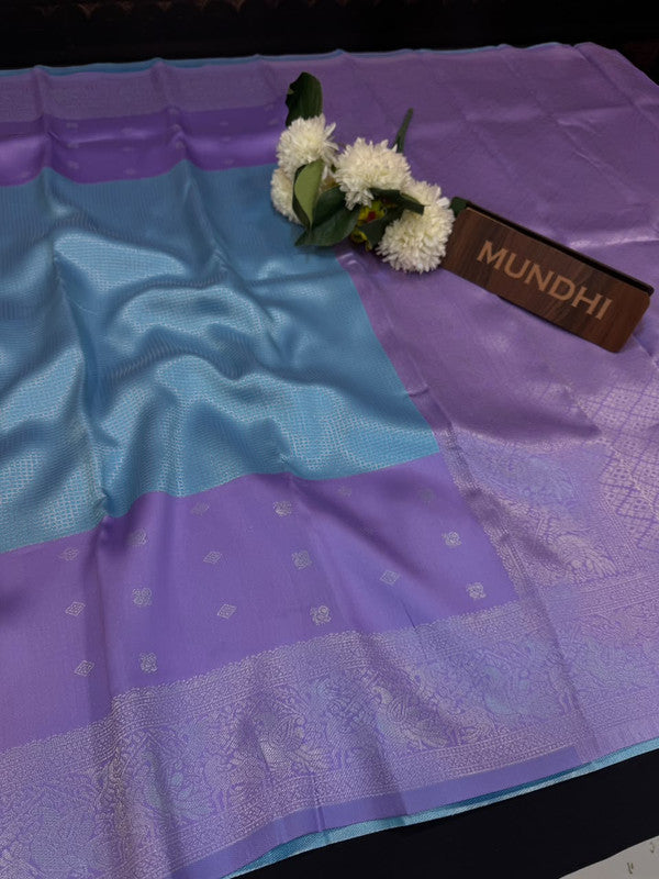 Centre Checked Pavishna Saree in soft silk type fabric with elegant zari work