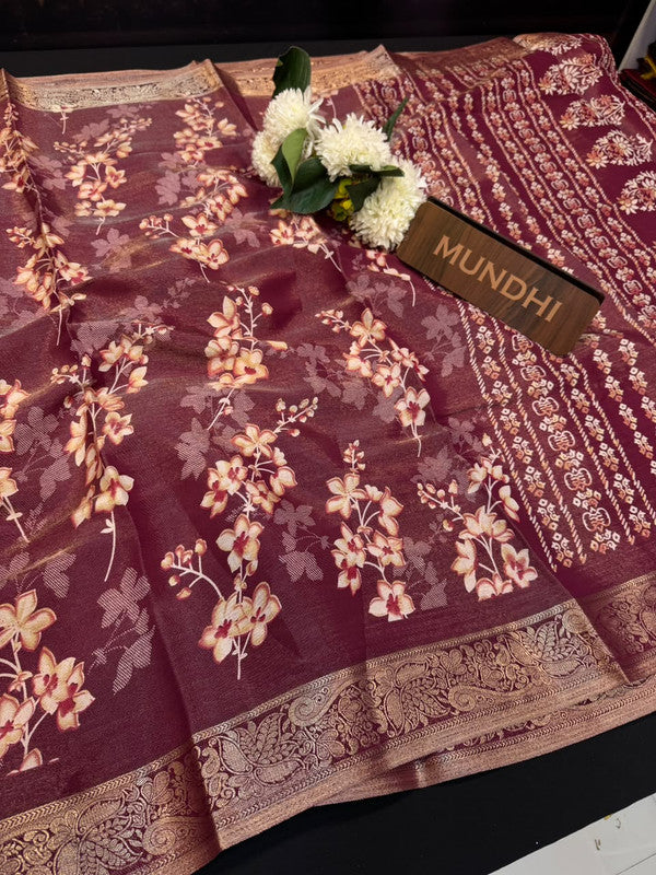 Atlas Jari Fancy Silk Saree with Traditional Zari Work