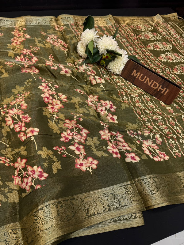 Atlas Jari Fancy Silk Saree with Traditional Zari Work