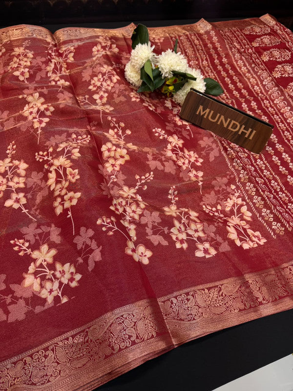 Atlas Jari Fancy Silk Saree with Traditional Zari Work