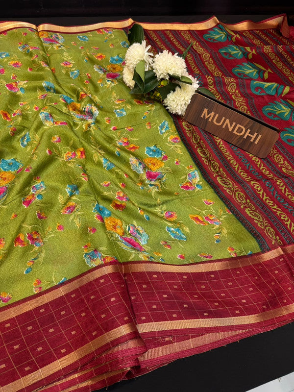 Meenal Butti Fancy Silk Saree with Zari Work| BEE02