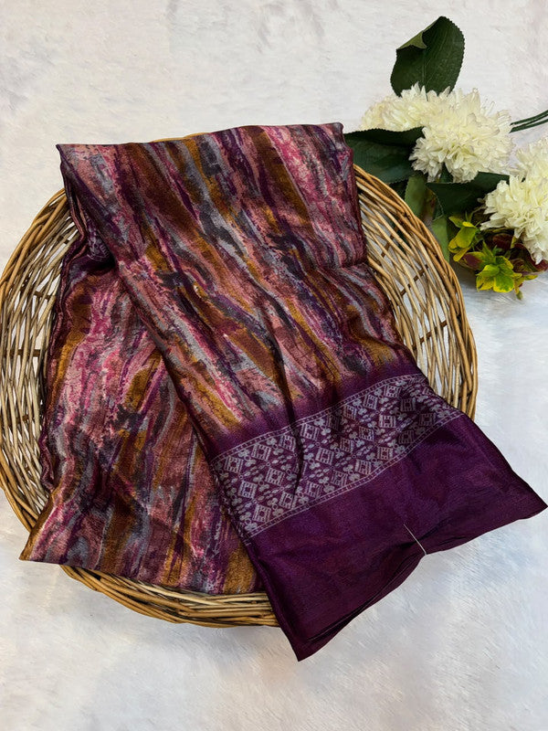 Turkey Silk Saree with Crepe Silk Design