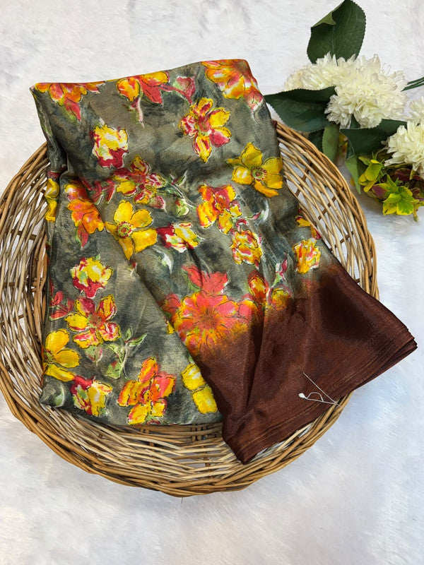 Turkey Silk Saree with Crepe Silk Design