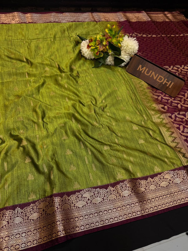 Slub Silk Saree with Zari Work for Weddings
