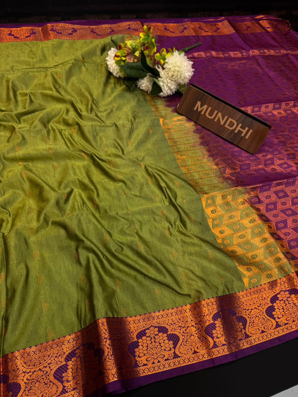 Slub Silk Saree with Zari Work for Weddings