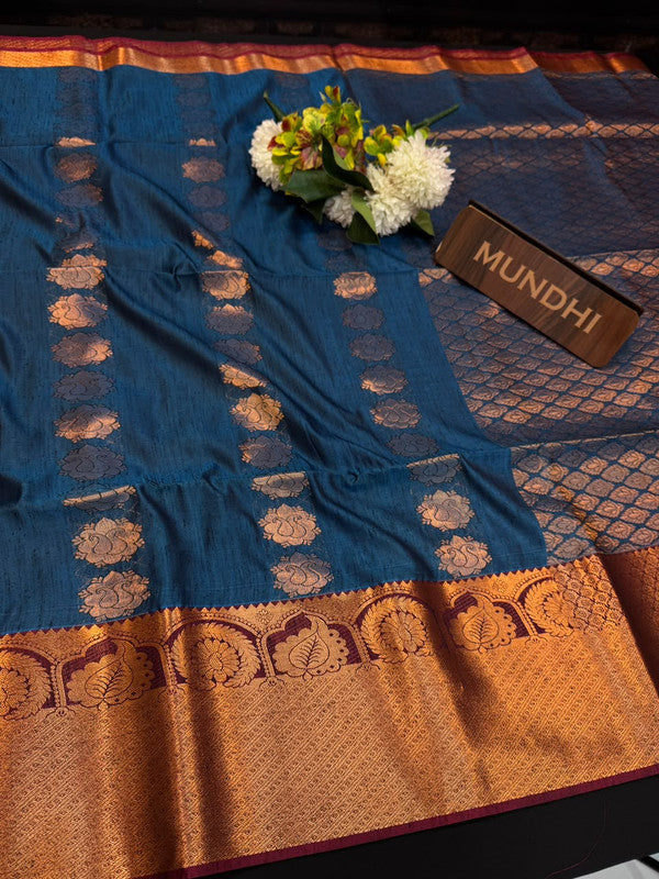 Slub Silk Saree with Zari Work for Weddings