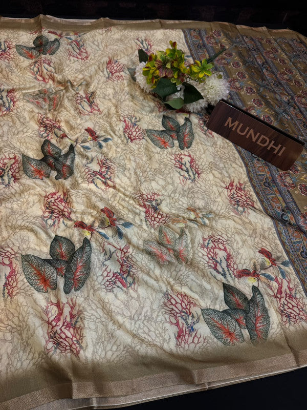 Ivory Fancy Saree VFS29