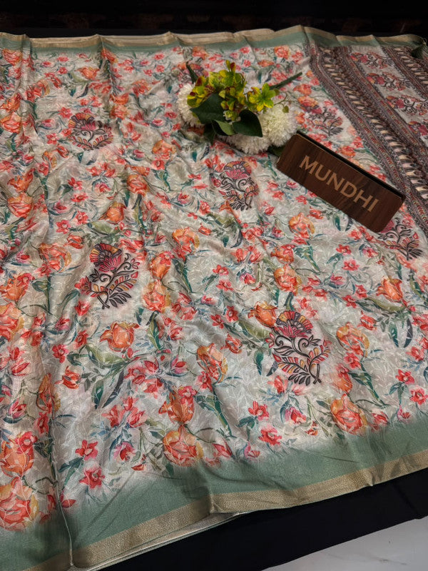 Ivory Fancy Saree VFS40