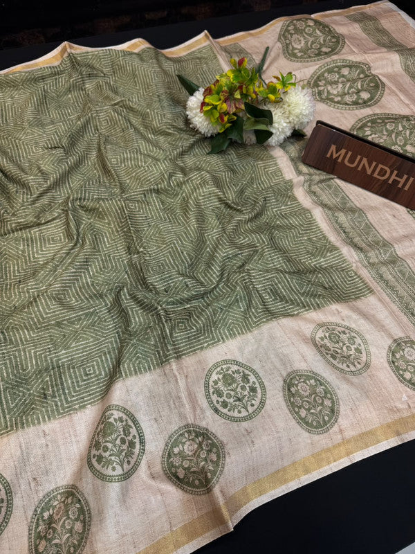 Rashika Fancy Saree with zari and print design