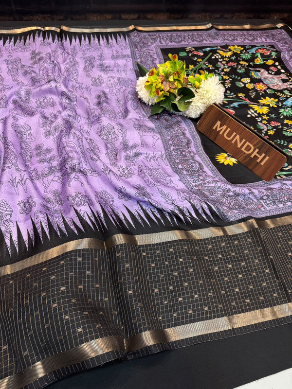 Lilly Silk Fancy Saree with fancy zari work for women