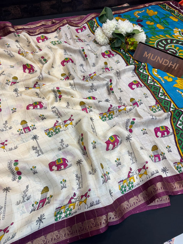 Divya Pattu Fancy Saree with fancy zari work for women