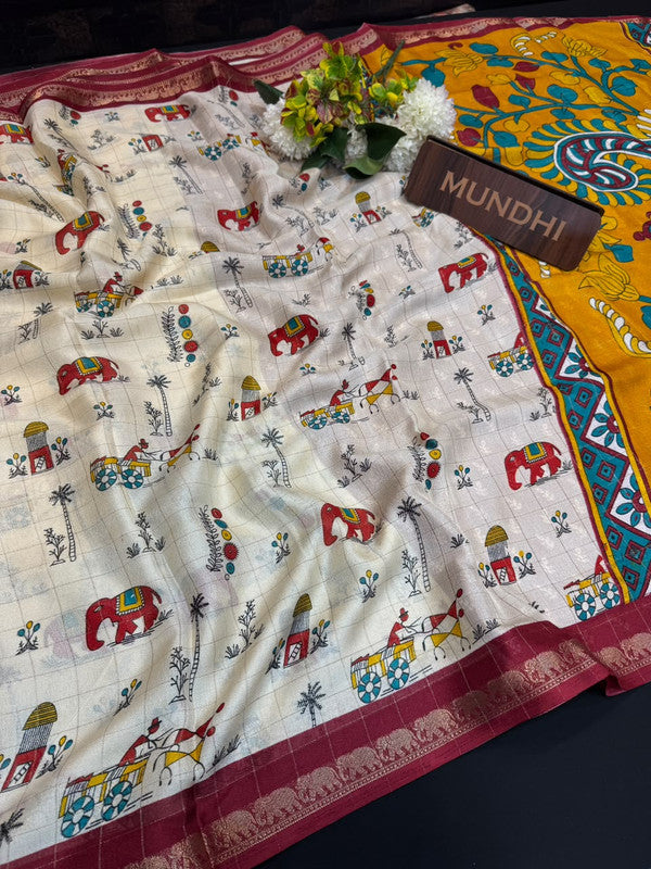 Divya Pattu Fancy Saree with fancy zari work for women