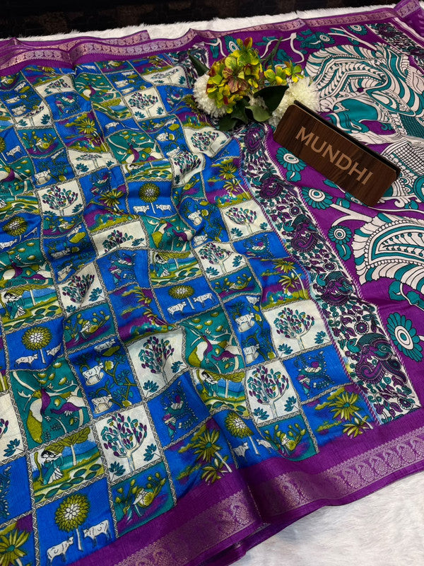 Jungle Beauty Fancy Saree in fancy silk-type fabric with zari work
