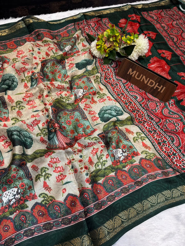 Drishyam Silk Fancy Saree in fancy silk-type fabric with zari work