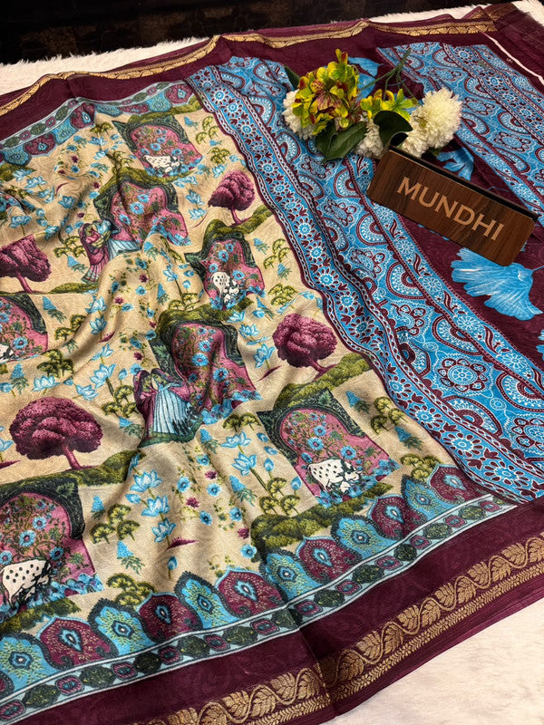Drishyam Silk Fancy Saree in fancy silk-type fabric with zari work