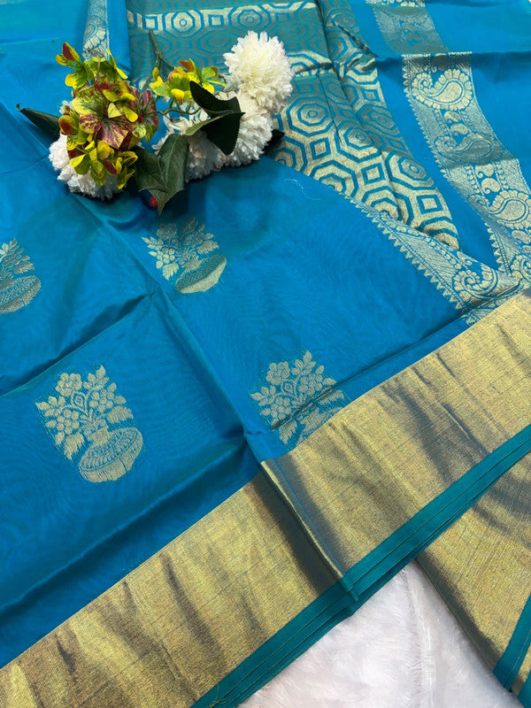Elampillai Cotton Fancy Saree with fancy zari work for women