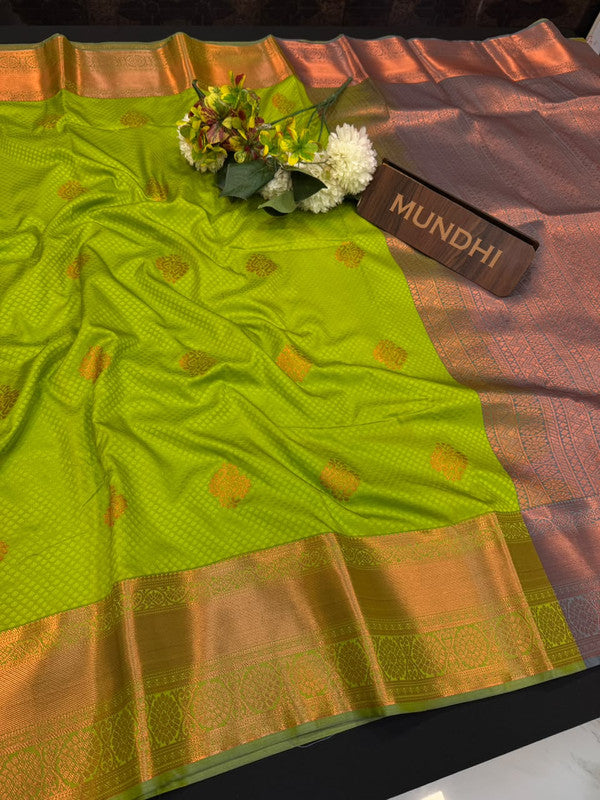 Offer Mild Damage Semi Silk Saree with traditional zari work