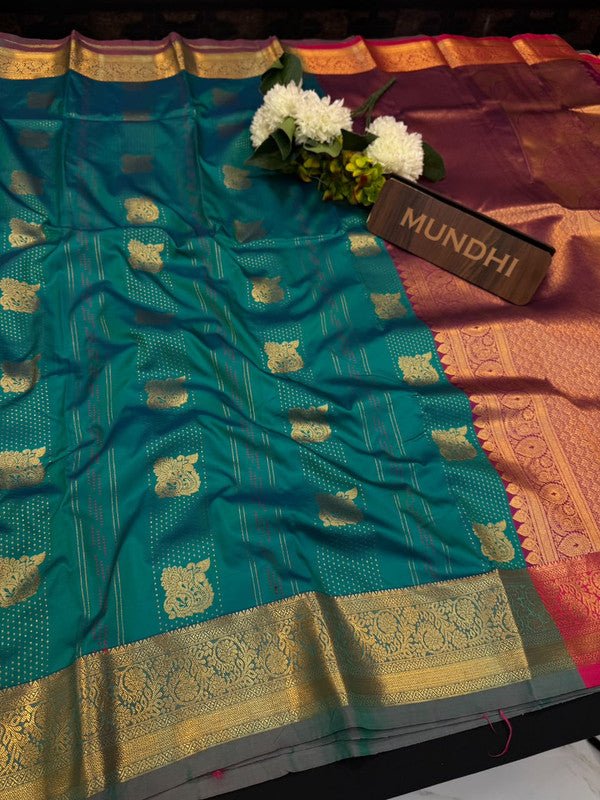 Offer Mild Damage Semi Silk Saree with traditional zari work