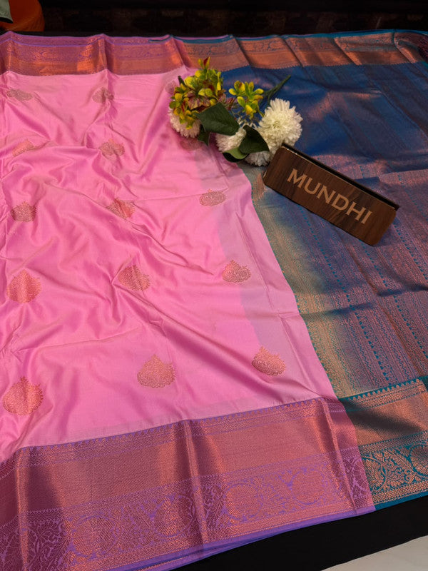 Offer Mild Damage Semi Silk Saree with traditional zari work