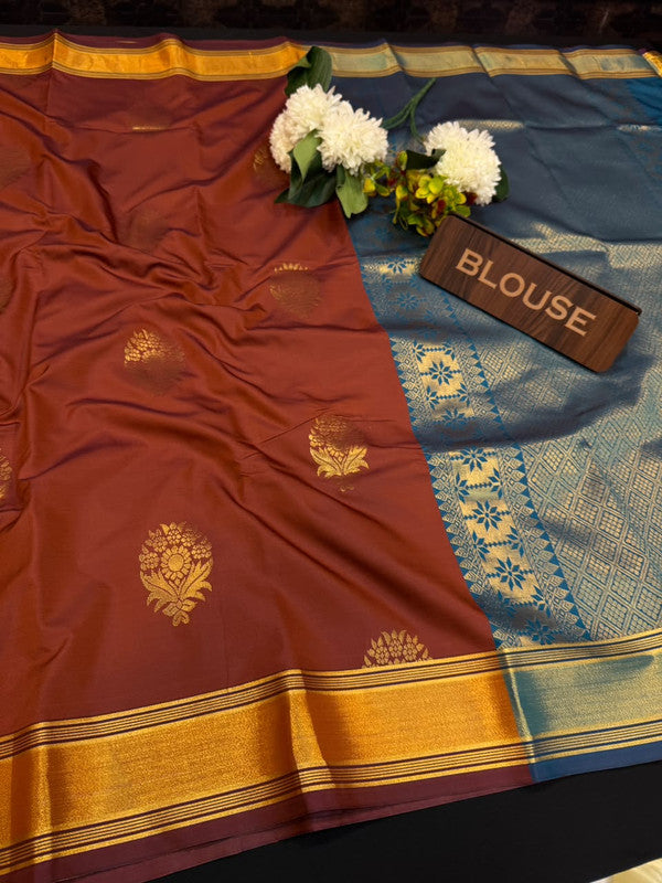 Offer Mild Damage Semi Silk Saree with traditional zari work