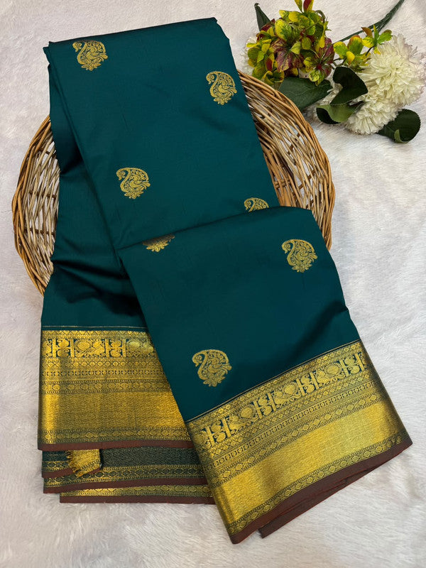 Offer Mild Damage Semi Silk Saree with traditional zari work