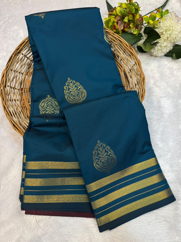 Offer Mild Damage Semi Silk Saree with traditional zari work