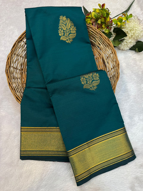 Offer Mild Damage Semi Silk Saree with traditional zari work