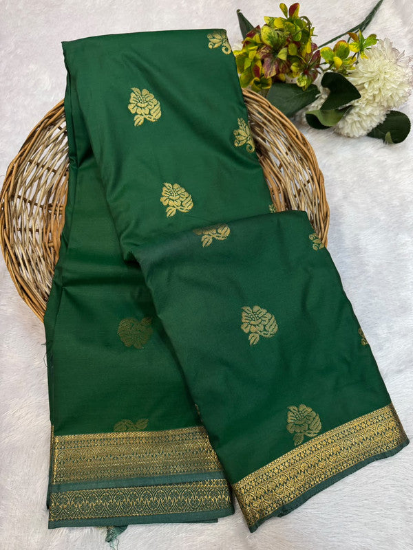 Offer Mild Damage Semi Silk Saree with traditional zari work