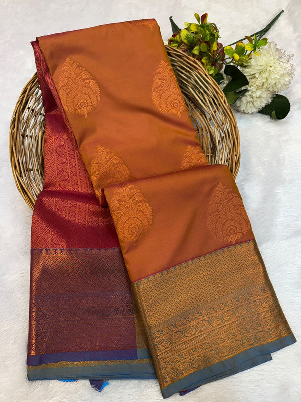 Offer Mild Damage Semi Silk Saree with traditional zari work