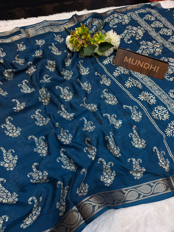 Chelsy Fancy Silk Saree with elegant zari work for women
