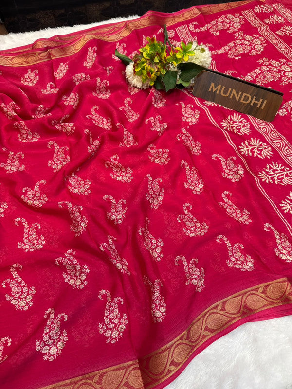 Chelsy Fancy Silk Saree with elegant zari work for women