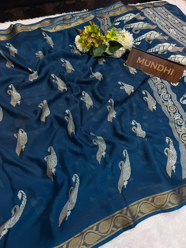 Chelsy Fancy Silk Saree with elegant zari work for women
