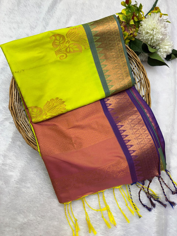 Offer Soft Silk Saree with elegant zari work for women